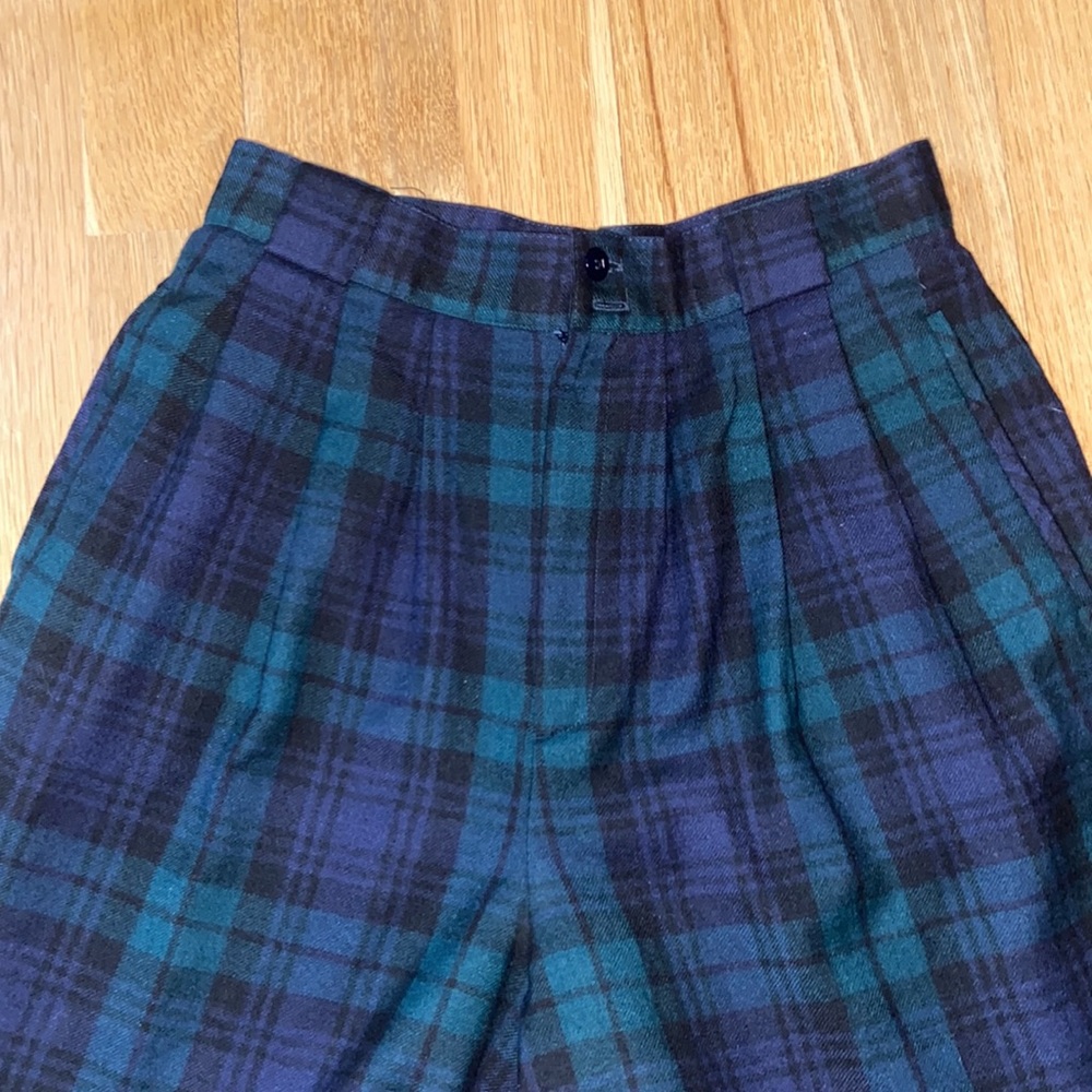 Vintage 100% Merino Wool Tartan Plaid Trouser Shorts Bulgarian Preppy Old Money - Picture 4 of 16